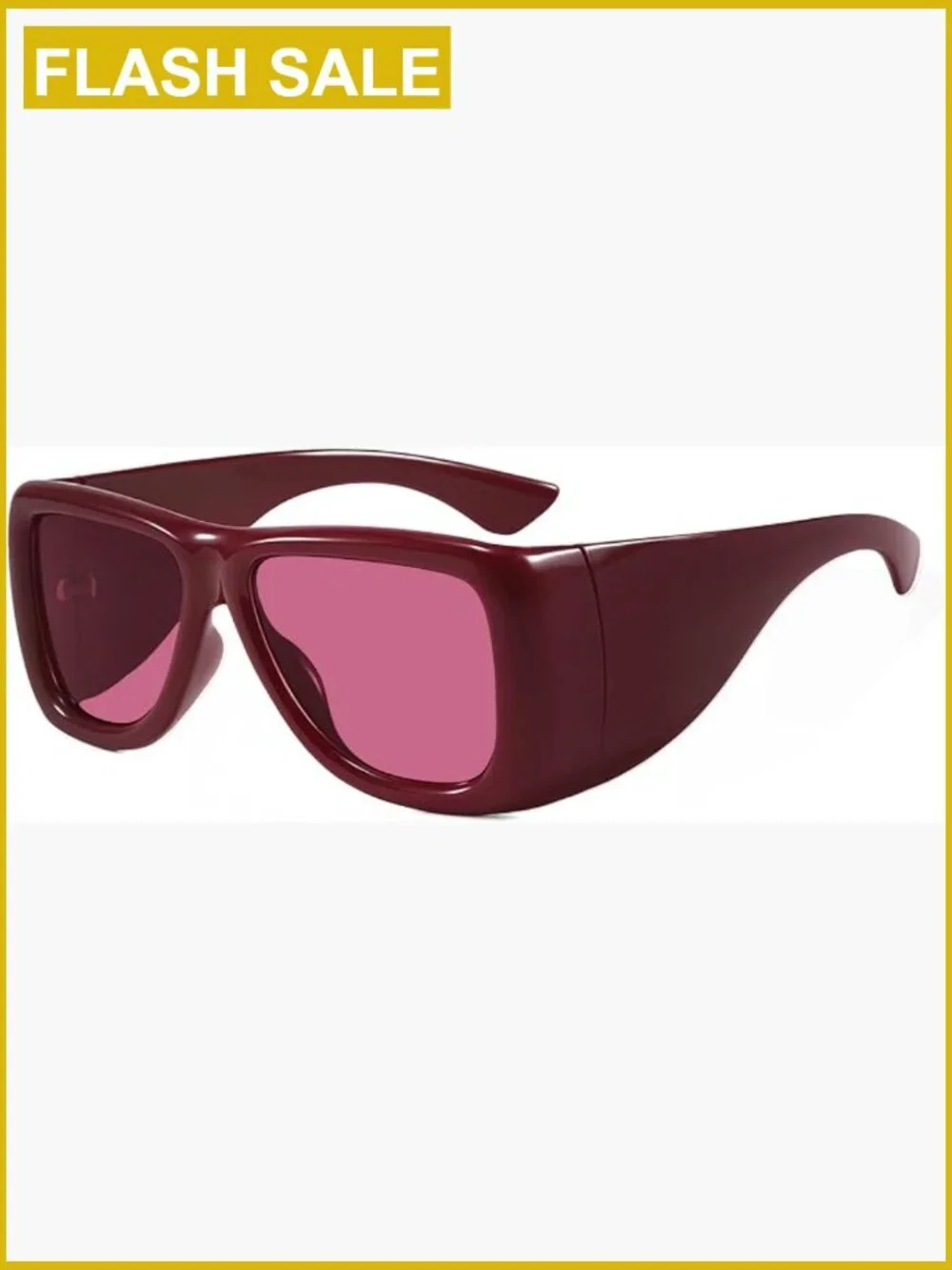 Retro Chunky Shield Oversized Aviator Sunglasses Square Wrap Around UV400